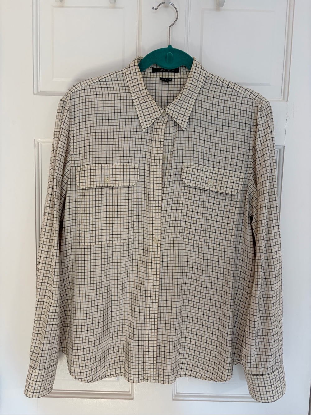 Women’s xl Ralph Lauren Beige Plaid Button-Up Shirt